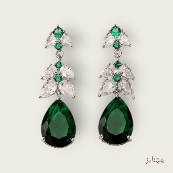 Emerald Green Crystal Drop Earrings – AESG