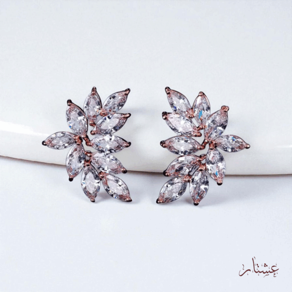 Rose Gold Stud Crystal Earrings – AER5