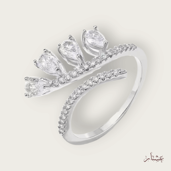 Silver Crystal Cuff Ring – ARSC2