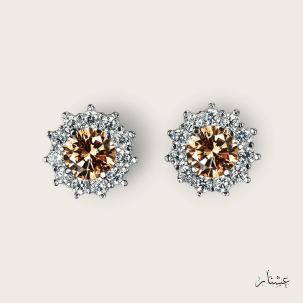 Small Delicate Champagne Stud Earrings – AECC