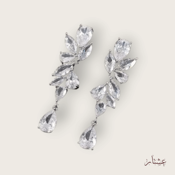 Elegant Silver Crystal Drop Earrings – AESC36