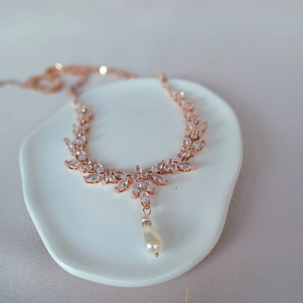 Pearl Drop Rose Gold Necklace